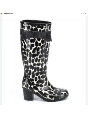 Kate Spade Randi Leopard Print Rubber Rain Boots